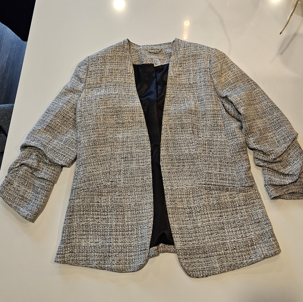 H&M gathered sleeves blazer